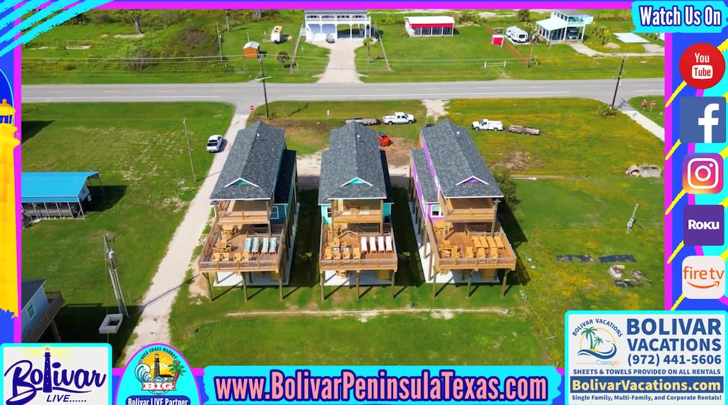 2 Greate Vacation Rentals showing off Mimosa Beach and Jolly Roger.