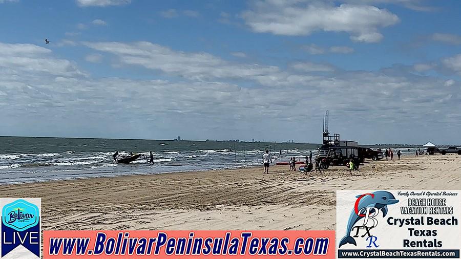 Afternoon View Of Sunny Skies Beachfront On Bolivar Peninsula.