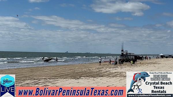 Afternoon View Of Sunny Skies Beachfront On Bolivar Peninsula.
