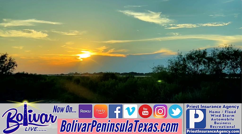 As The Sun Sets Over The Coastal Marsh On Bolivar Peninsula.