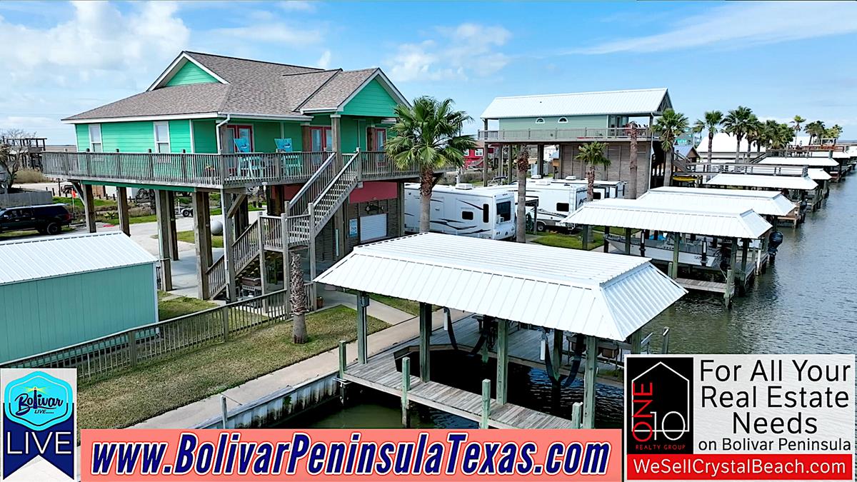 Bayside Home On Canal For Sale In Crystal Beach, Texas.