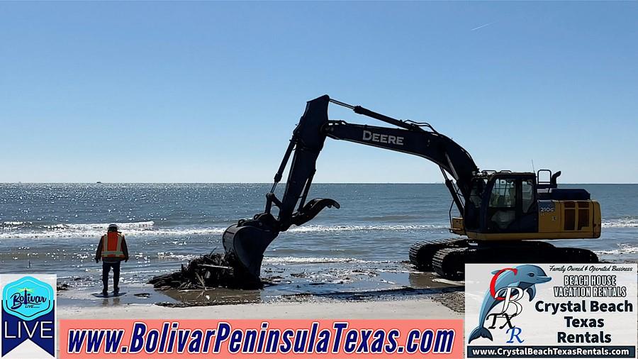 Beach Cleanup Started On Bolivar Peninsula.