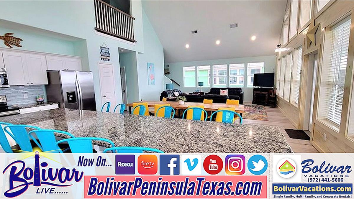 Beach House vacation Rental Preview, On Bolivar Peninsula, Flamingo