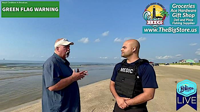 Beach Safety In Crystal Beach, Texas, With Crystal Beach ESD #2 Paramedic and Bolivar Live.