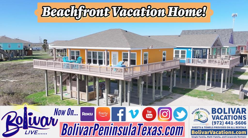 Beachfront Vacation Rental Preview With Bolivar Vacations, Beautiful 3 Bedroom, 2 Bath Home.