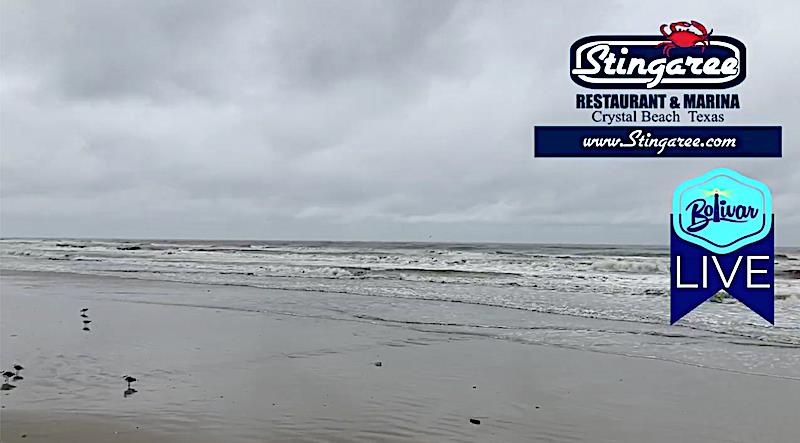 Beachfront View In Crystal Beach, Texas And Tropical Storm Beta.