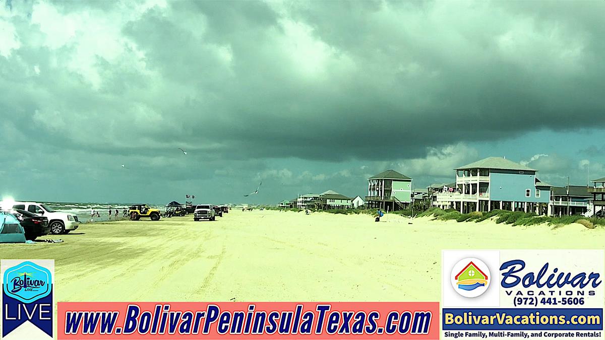 Beachfront View, Lunchtime In Crystal Beach, Texas.