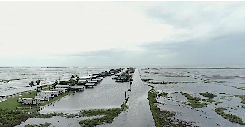 Bolivar LIVE With An Aerial View Of Stingaree Rd In Crystal Beach, Texas.