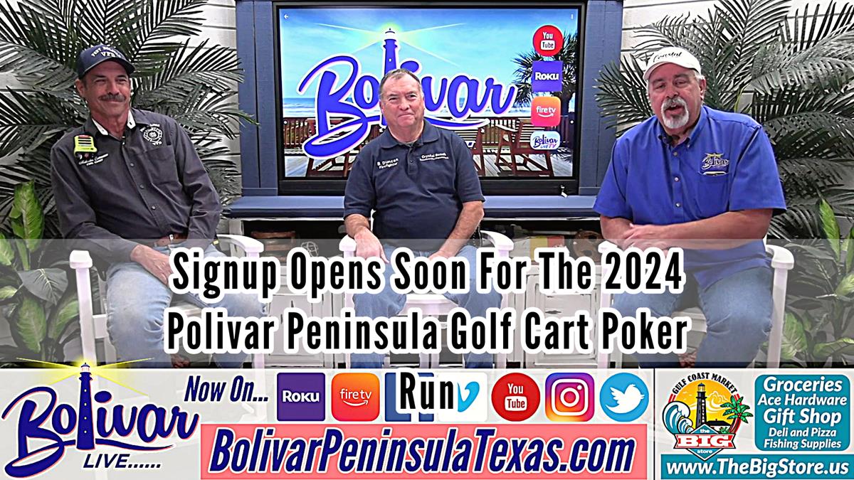 Bolivar Peninsula Golf Cart Poker Run, Volunteer Fire Department Donation.