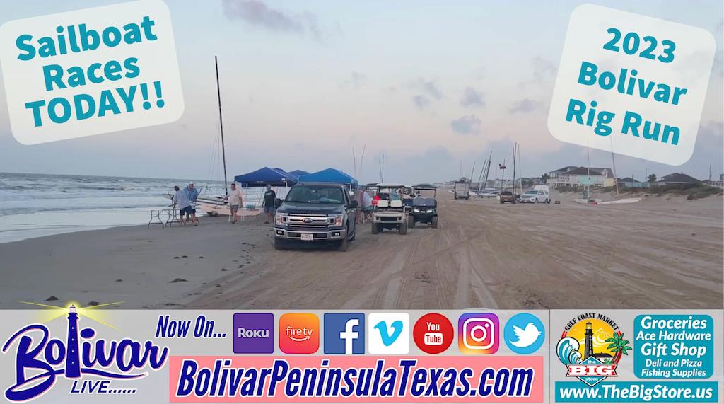 Bolivar Rig Run, Sailboat Races Today Beachfront In Crystal Beach, Texas.