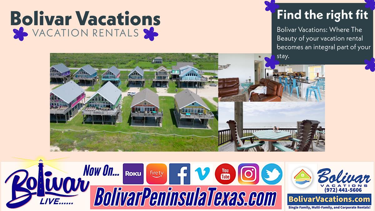 Bolivar Vacation Rentals, Mariposa, in Crystal Beach, Texas.