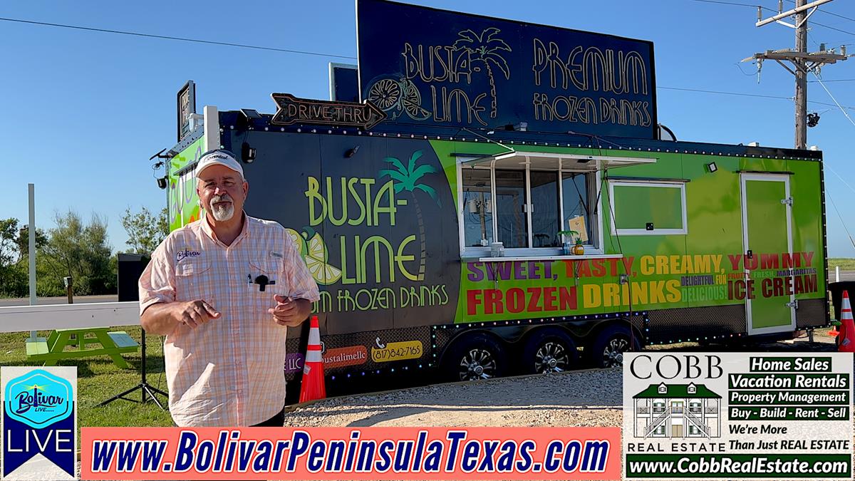 Busta-Lime Premium Frozen Drinks, In Crystal Beach, Texas.