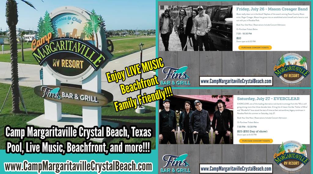 Camp Margaritaville Beachfront, Pool, Live Music, And More.