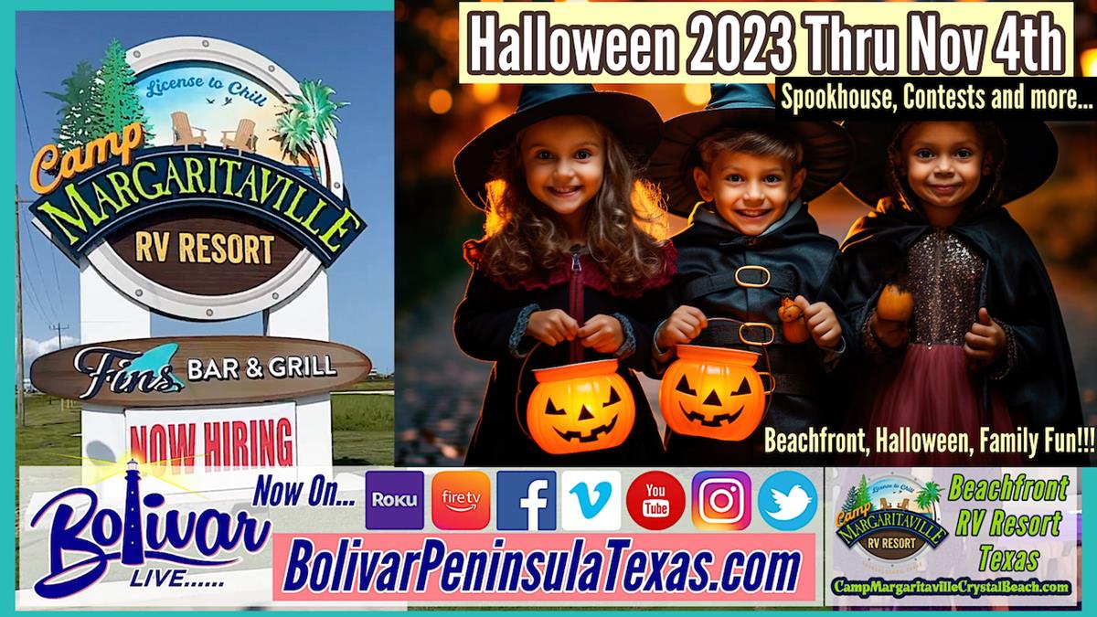 Camp Margaritaville Crystal Beach, Halloween 2023 Until November.