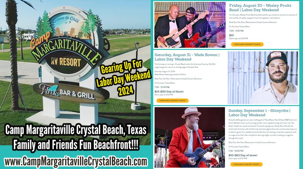 Celebrate Labor Day at Camp Margaritaville, Crystal Beach, Texas! Enjoy a fun-filled getaway!