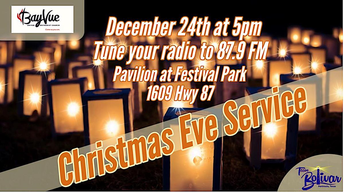 Christmas Eve Service In Crystal Beach, Texas, Christmas Eve At Festival park