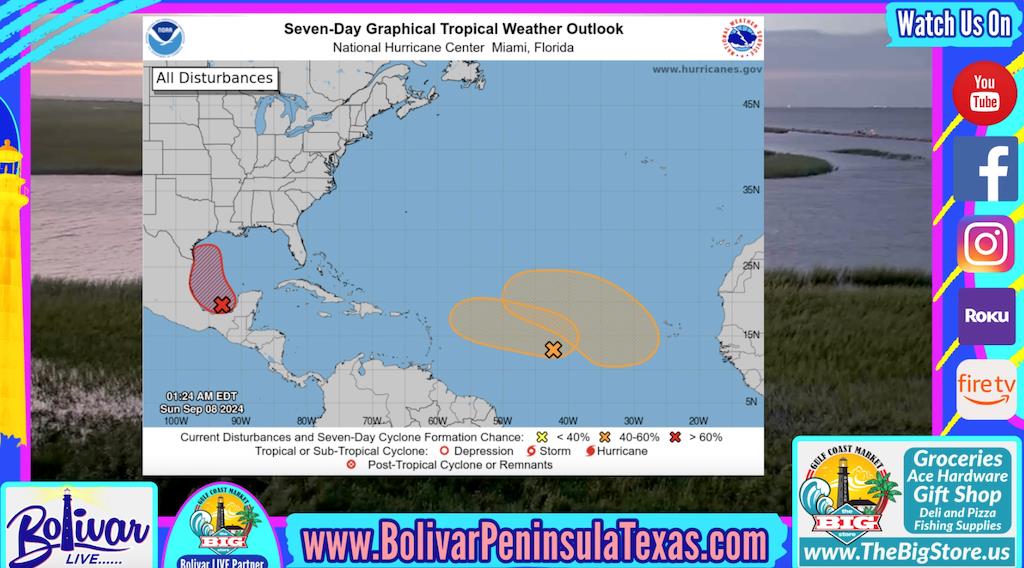 Cooler Morning Greets Bolivar Peninsula, And Tropical Coverage Begins On Gulf.