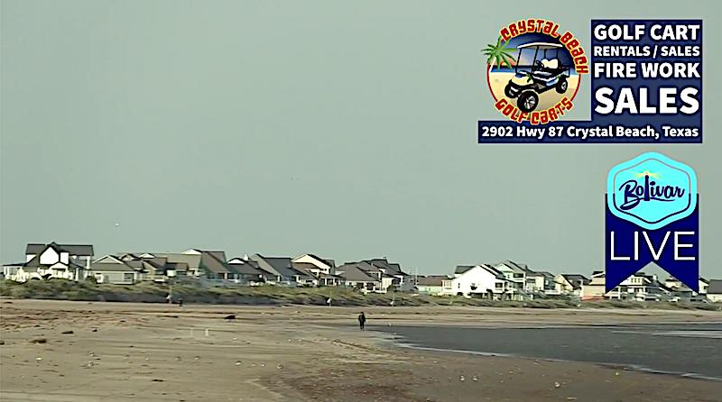 Cooler Temperatures Arrive Beachfront In Crystal Beach, Texas.