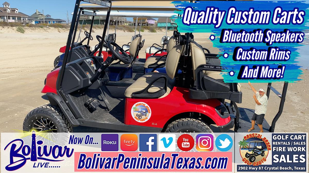 Cruise The Beach In Style, With A Golf Cart From, Crystal Beach Golf Carts.