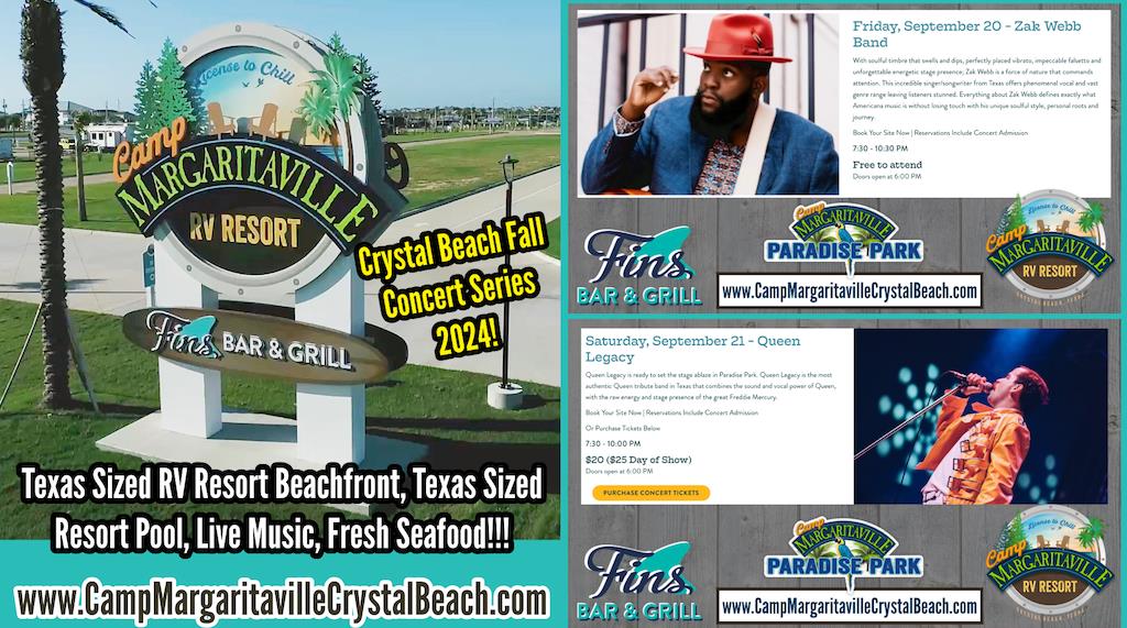 Crystal Beach Fall Concert Series 2024 Music, Fun, and More at Camp Margaritaville