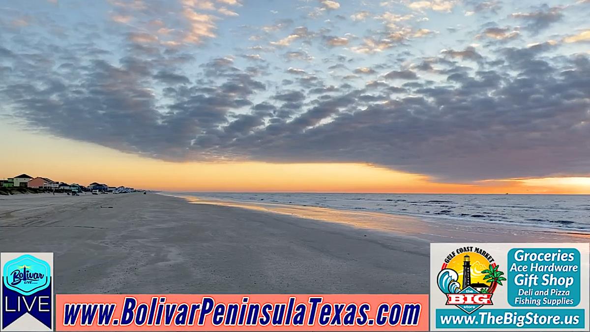 Crystal Beach, Texas, Fall Beachfront Sunrise Today.