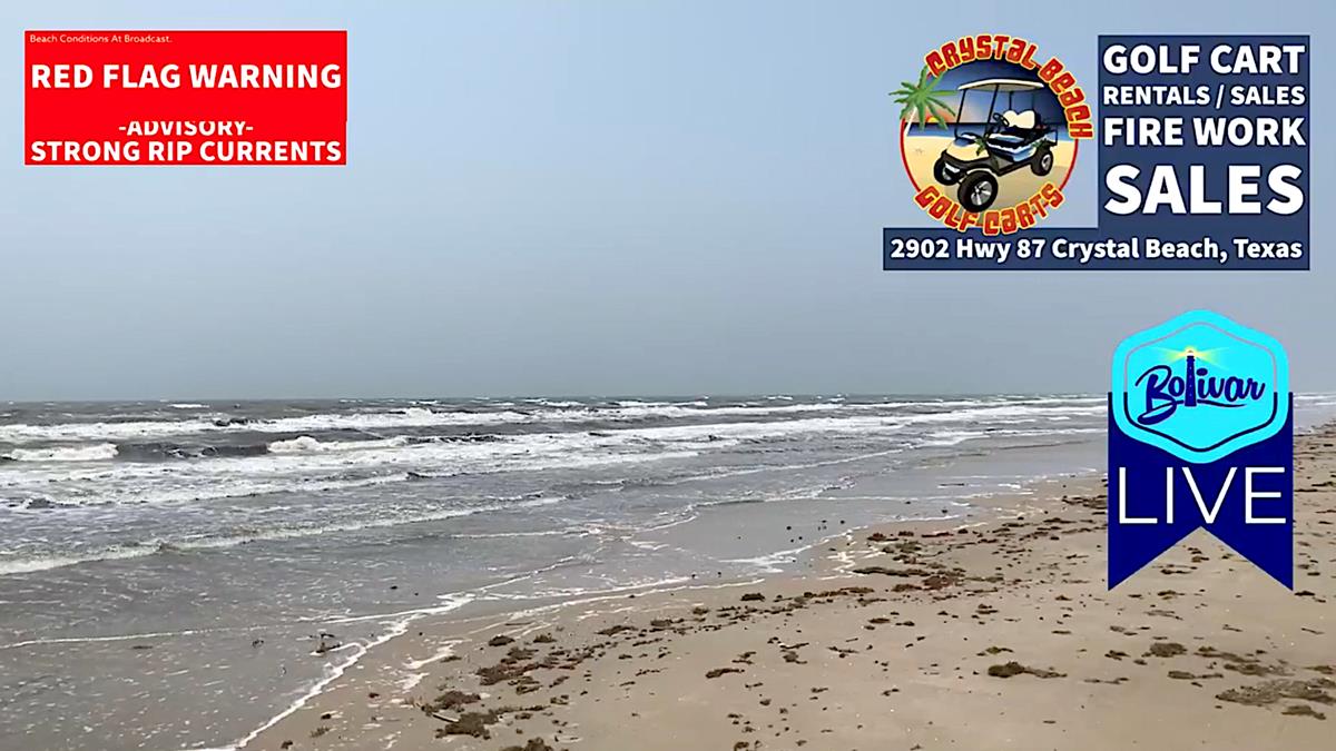 Crystal Beach, Texas Lunchtime Beachfront View.