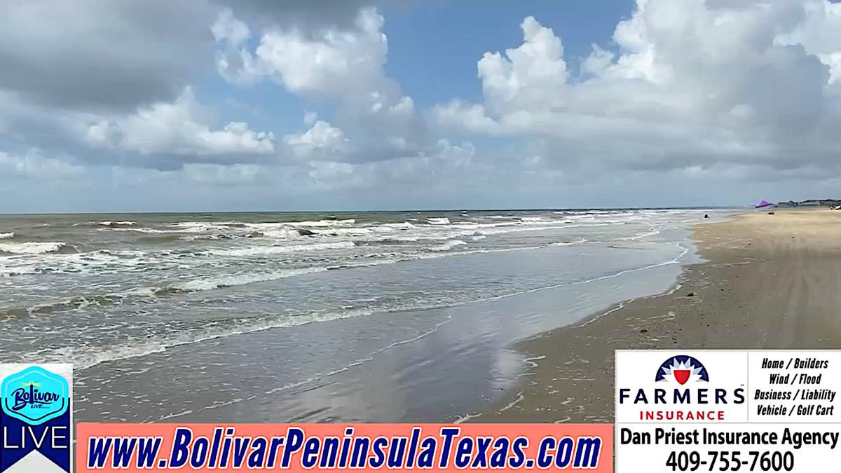 Crystal Beach, Texas, Lunchtime Beachfront View Live.