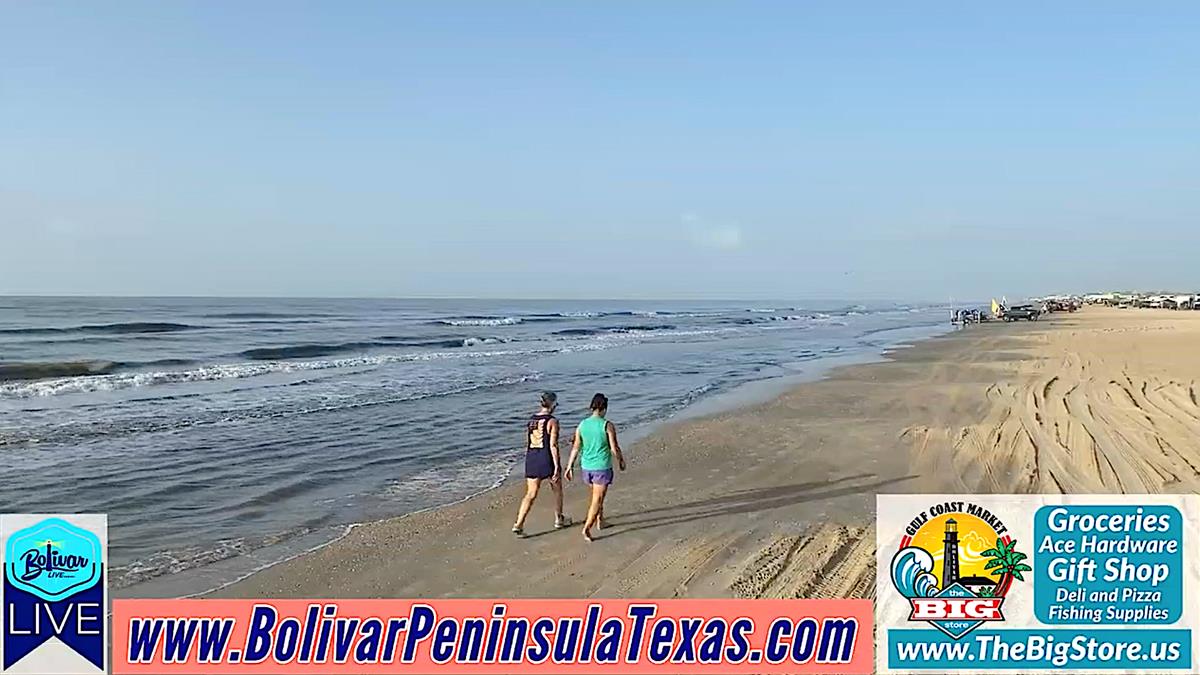 Crystal Beach, Texas, Morning Beachfront View.