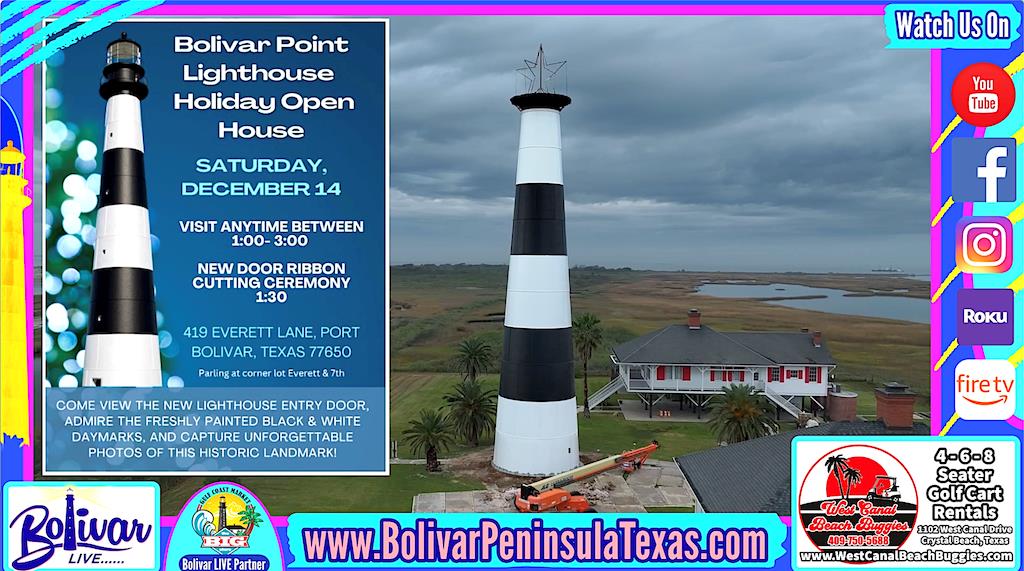 Crystal Beach, Texas Weekend Weather, Bolivar Lighthouse Christmas, And 2025 Events.
