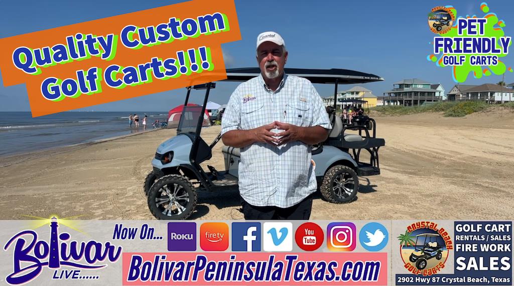 Custom Golf Cart Rentals In Crystal Beach, Texas.