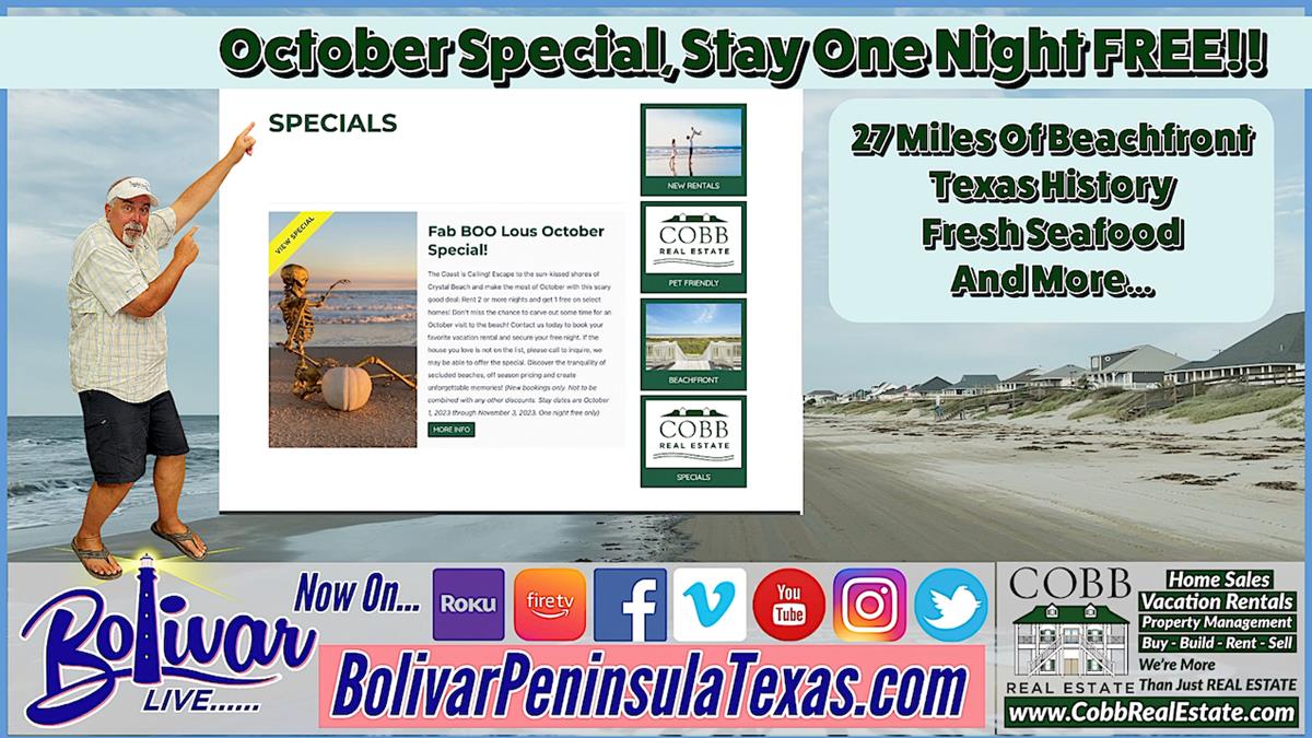 Discounted Stays, Beach, Texas History On Bolivar Peninsula.