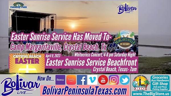 Easter Sunrise Service 2023 In Crystal Beach, Texas.