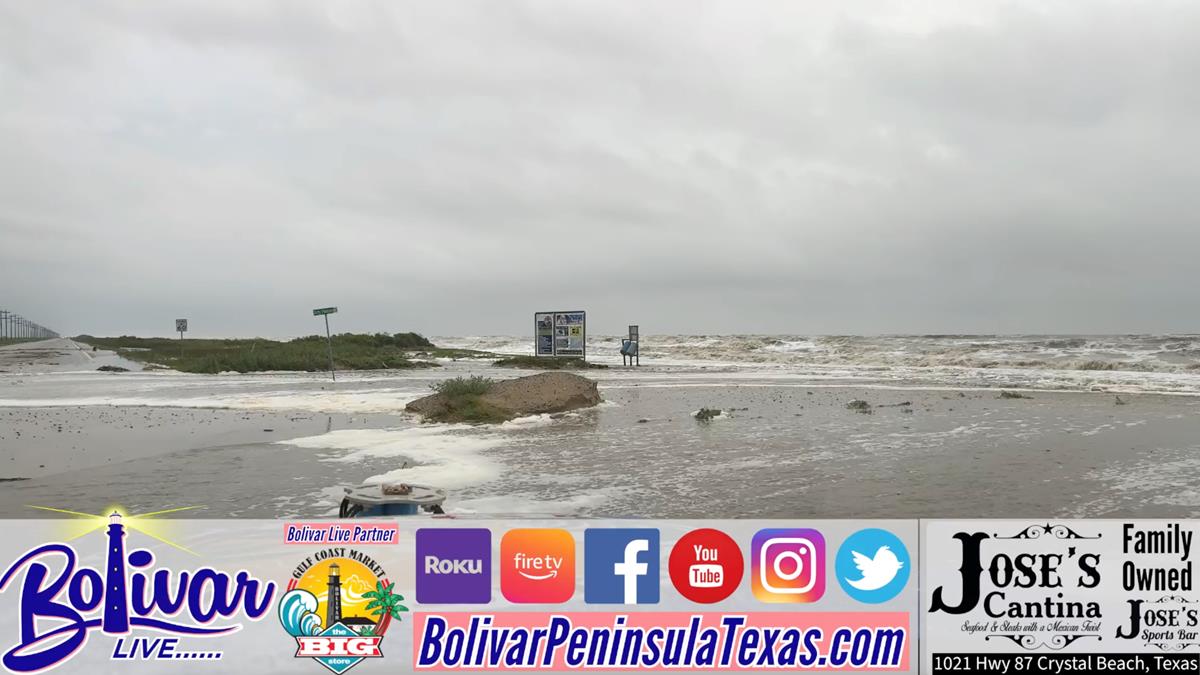 Elevated Tides, Hwy 87 Drive, With Bolivar Live, On The Downhill Side.