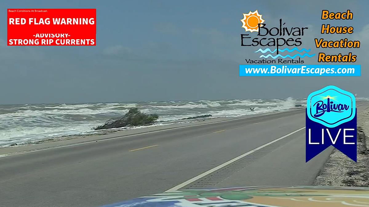 Elevated Tides Slowly Wash Away Hwy 87 On Bolivar Peninsula.