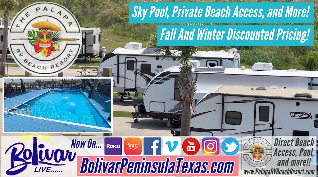 Fall and Winter Discounted Stay At, Palapa RV Beach Resort With Heated Pool, Private Beach Access.