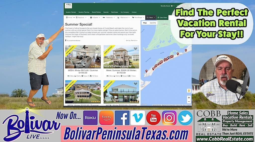 Find The Perfect Vacation Rental At Cobb Real Estate On Bolivar Peninsula