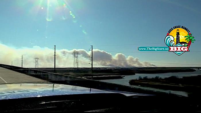 Fire In The Marsh Covers East End Of Bolivar Peninsula With Smoke!