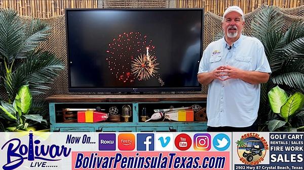 Fireworks and Golf Carts For New Year's Eve On Bolivar Peninsula.