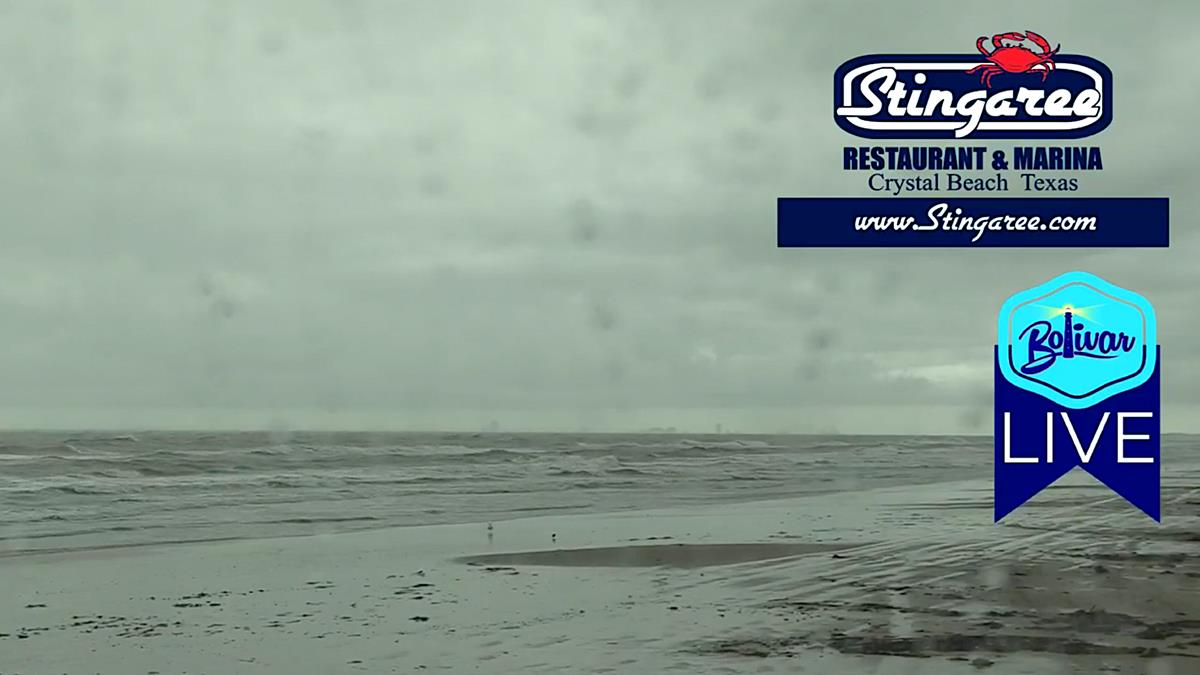 Flooding Rain Hits Southeast Texas, Watching From Bolivar Peninsula.