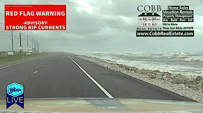 For Those Heading To Bolivar Peninsula, Here's A LIVE Look At Hwy 87 Leading To Hwy 124.