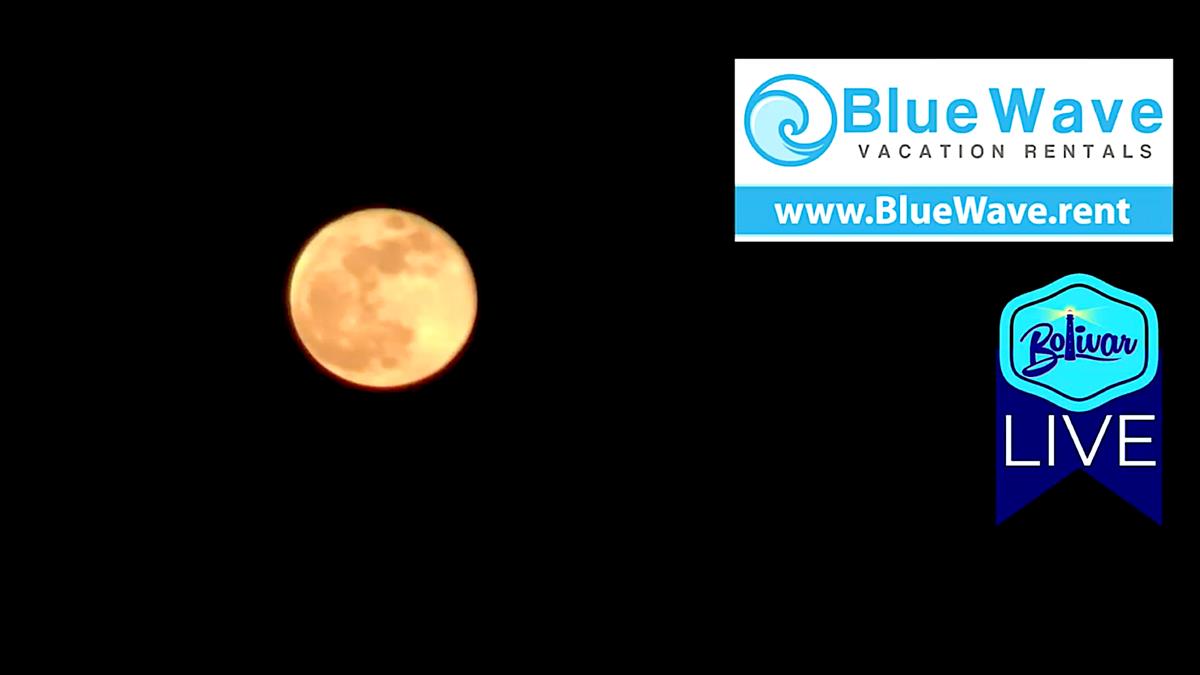 Full Moon, Blood Flower Moon 2021 View, Bolivar Peninsula, Texas