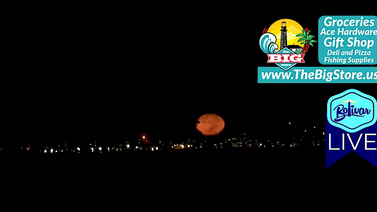 Full Moon Over Galveston Bay