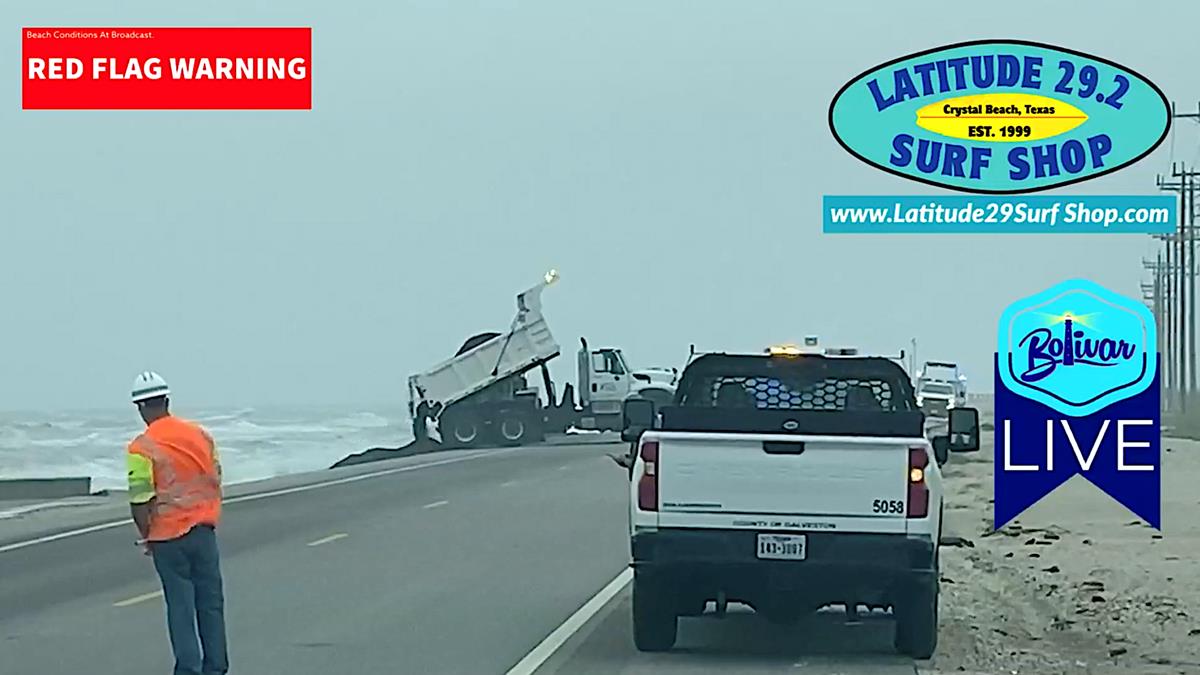 Galveston County Helps TXDOT Make Emergency Repairs On Hwy 87.