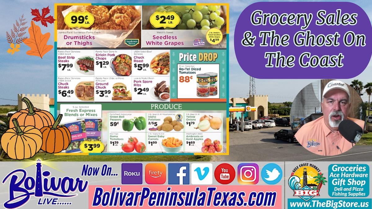 Gulf Coast Market Sales Ad On Crystal Beach, Texas.