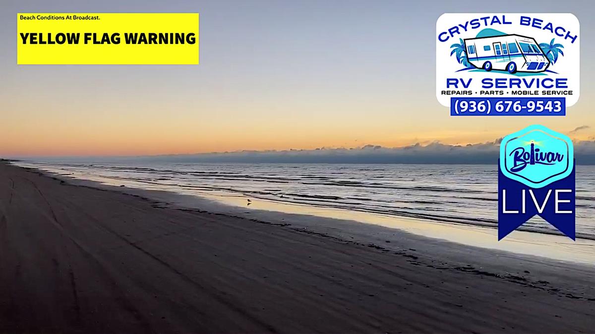 Halloween Colored Painted Sky On Bolivar Peninsula.