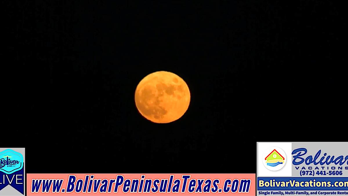 Harvest Moon, Full Moon 2021 From Bolivar Peninsula.