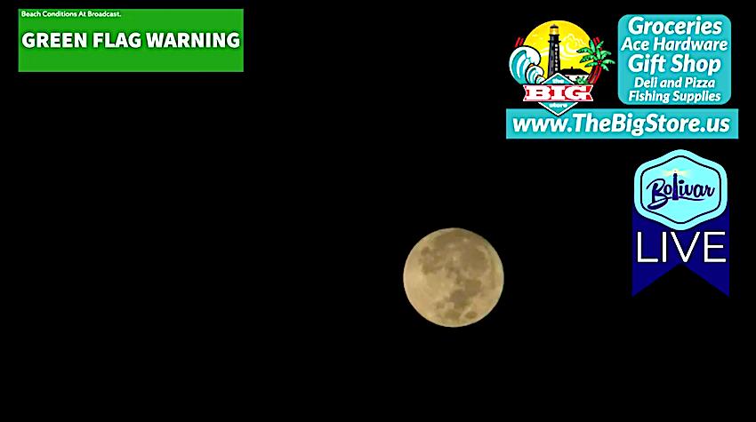 Harvest Moon Tonight, Sneak Peak This Morning Over Bolivar Peninsula.