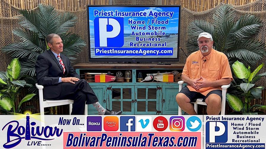 Insurance Talk With Priest Insurance Agency, Crystal Beach, Texas.