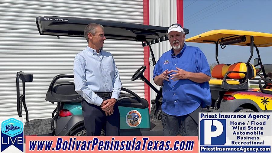 Insurance Talk With Priest Insurance Agency, Golf Cart Insurance For Bolivar Peninsula.