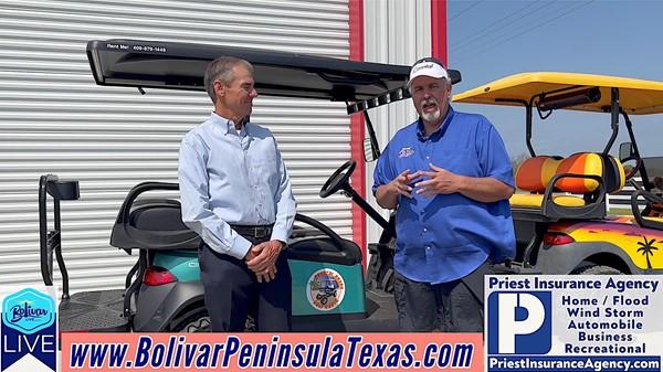 Insurance Talk With Priest Insurance Agency, Golf Cart Insurance For Bolivar Peninsula.